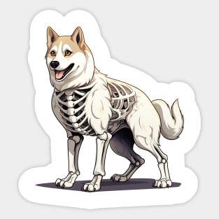 Skeleton Siberian Husky Dog Sticker